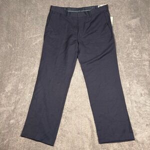 Cubavera Mens Dress Blues Linen Blend Flat Front Pants 40x32 NWT